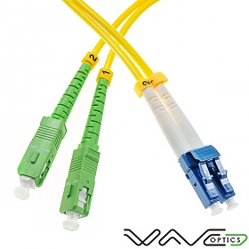 Fiber optic patch cord, SC/APC-LC/UPC, SM, 9/125 duplex, G652D fiber, L=1m