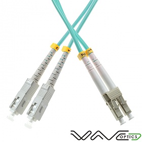 Fiber optic patch cord, SC/UPC-LC/UPC, MM, 50/125 duplex, OM3 fiber 3.0mm, L=1m