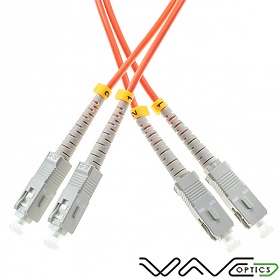 Fiber optic patch cord, SC/UPC-SC/UPC, MM, 62.5/125 duplex, OM1 fiber, 3m