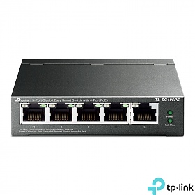 TP-Link TL-SG105PE, Smart switch, 5x 10/100/1000 RJ-45, PoE+, desktop