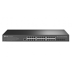 Managed switch,  24x 10/100/1000 RJ-45, 4 slide-in 10G SFP+ slot, UPS Power Supply, 19" (TP-Link TL-SG3428X-UPS)