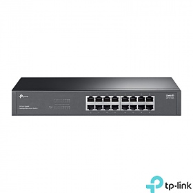 TP-Link LS1016G, Unmanaged switch, 16x 10/100/1000 RJ-45, 11.6", 19" Rack-mounting Bracket