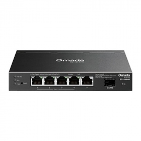 Smart switch,  5x 10/100/1000 RJ-45, 1x SFP, PoE+ (TP-Link SG2206MP)