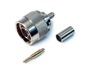 N male connector, crimp type, RG58 