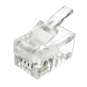 Modular male connector, 4P4C (RJ-10), 100/bag 