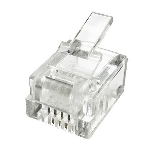 Modular male connector, 6P4C (RJ-11), 100/bag 
