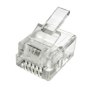 Modular male connector, 6P6C (RJ-12), 100/bag 