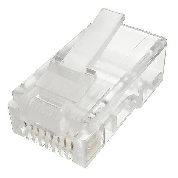 Modular male connector, 8P8C (RJ-45), flat, stranded, cat. 5e 