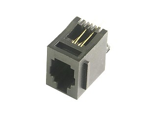Modular female connector, 4P4C, top entry, flangless 