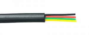 Telephone flat cable, 4 wires, 4C, 12/7, black, 100 m/R