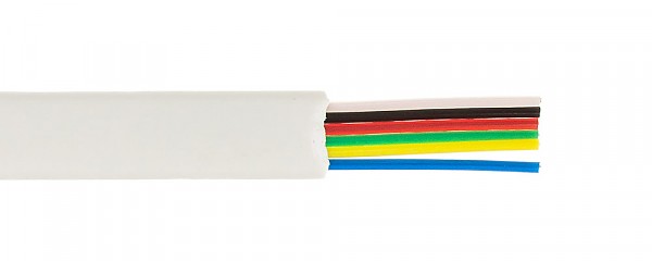 Flat cable,   6C, 12/7, white, 500 m/R 