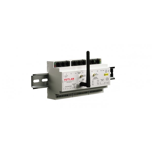 DIN Monitoring unit; 6x analog; 1 x CAN; x4 digital inputs; RS-485 / Modbus RTU with PoE extension (Vutlan VT336 PoE) 