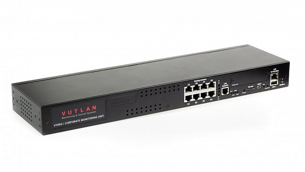 Monitoring unit 19" 1U; 8x analog; 1x CAN; 32x dry contact inputs (Vutlan VT960i) 