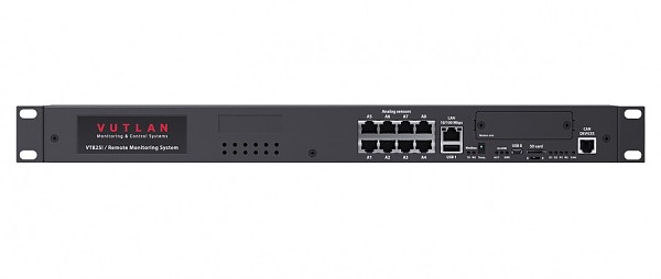 Monitoring unit 19" 1U; 8x analog; 1x CAN; 16x dry contact inputs (Vutlan VT825i) 