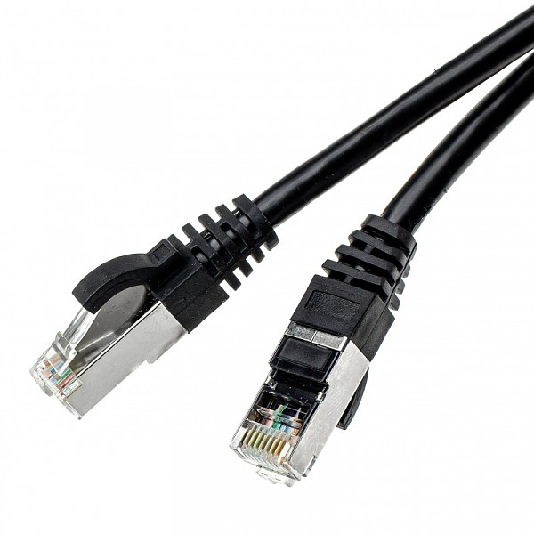 Patch cable FTP cat. 5e, 2.0 m, black, LSOH