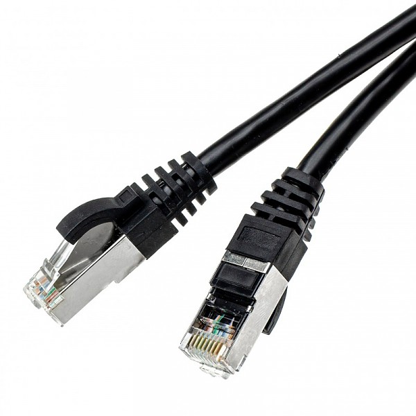 Patch cable FTP cat. 5e, 2.0 m, black, LSOH 