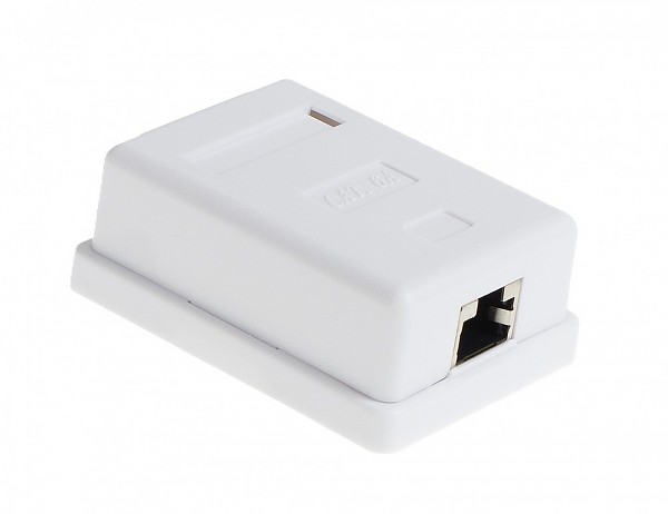 Cat. 6a STP surface-mount box, 1x RJ-45 