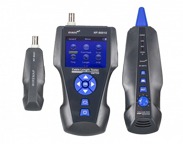 Cable tester RJ-45, w/LCD, wire tracker, ping testing, TDR (NOYAFA NF-8601S) 