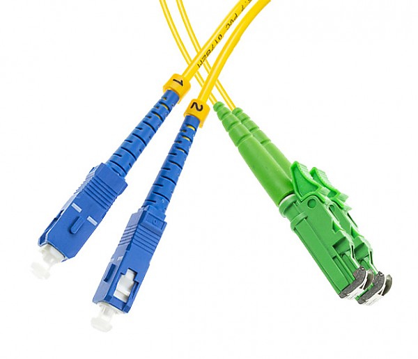 Patchcord LSH/APC-SC/UPC, SM, 9/125 duplex, G652D fiber, 2 m 