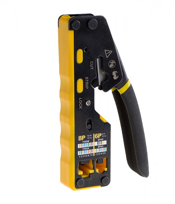 Modular crimping tool 6p, 8p and open-pass type 
