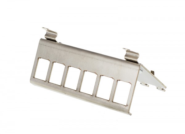 Frame for keystone jack 6 Port, DIN rail mounted 