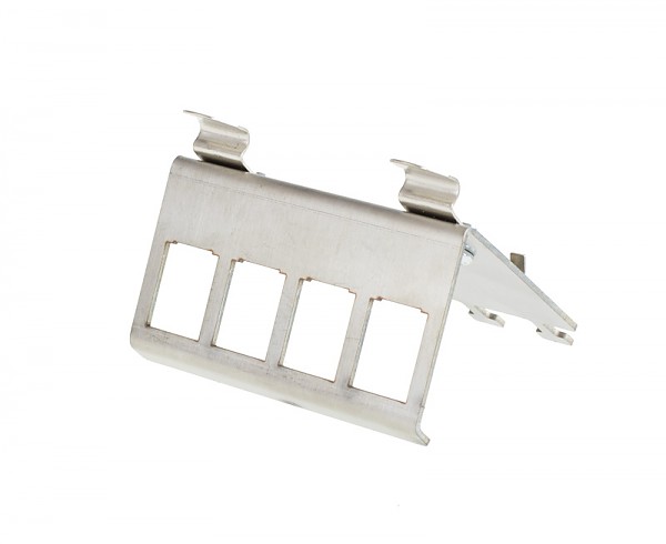Frame for keystone jack 4 Port, DIN rail mounted 