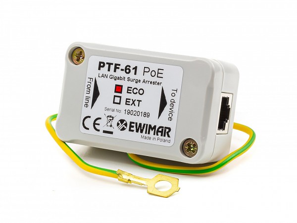 10/100/1000 LAN surge protector, PoE (PTF-61-ECO/PoE) 