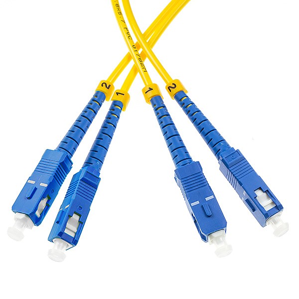 Fiber optic patch cord, SC/UPC-SC/UPC, SM, 9/125 duplex, G652D fiber 3.0mm, L=10m