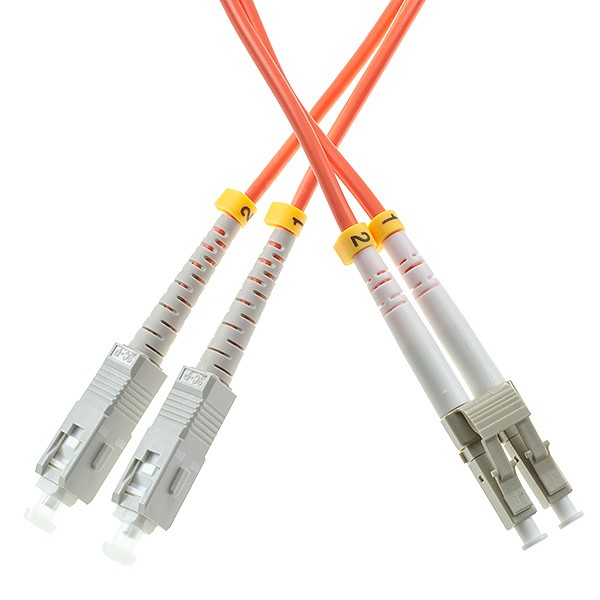 Fiber optic patch cord, SC/UPC-LC/UPC, MM, 50/125 duplex, OM2 fiber, L=10m