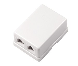 Surface dual box,  2x6P4C, economic, white 