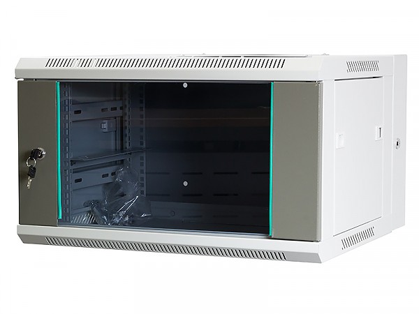 6U rack cabinet 19", wall-mounted, glass door, 540mm d.
