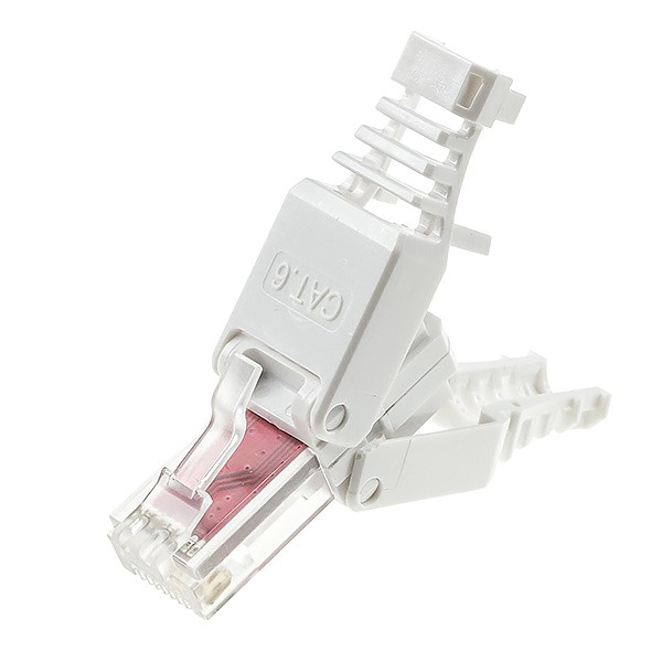 Modular male connector, 8P8C (RJ-45), cat. 6, toolless 