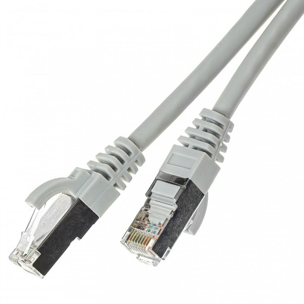 Patch cable S/FTP cat. 6A,  3.0 m, grey 