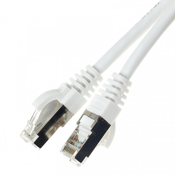 Patch cable S/FTP (PiMF) cat. 6A,  3.0 m, white, LSOH 