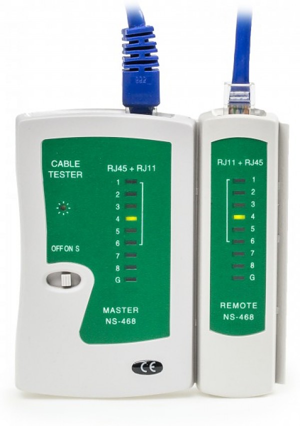 Cable tester RJ-45, RJ-11 w/external terminator (NS-468) 