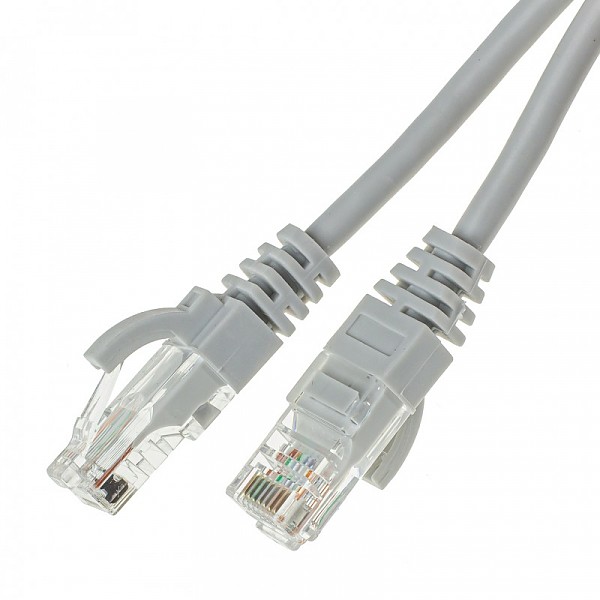 UTP Patch cable, cat. 5e, 15.0m, grey
