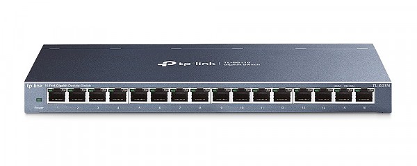 Unmanaged switch, 16x 10/100/1000 RJ-45, desktop (TP-Link TL-SG116) 