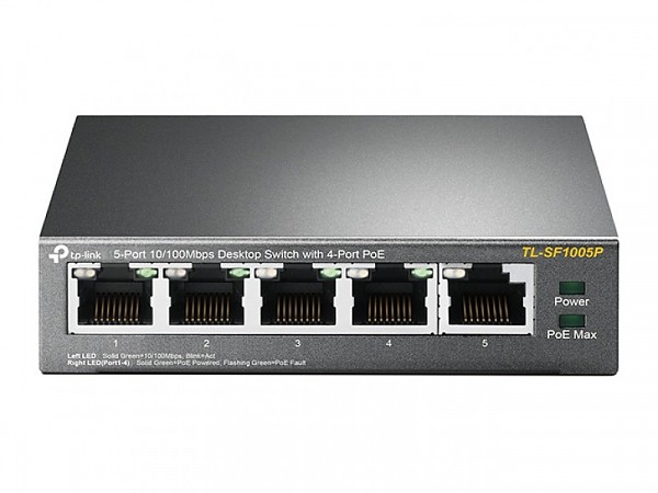 TP-Link TL-SF1005P, Unmanaged switch,  5x 10/100 RJ-45, PoE, desktop