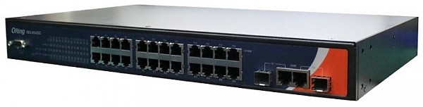 ORing RES-9242GC-EU, Industrial Managed switch, 24x 10/100Base-T(X) RJ45 Ports + 2x 10/100/1000 COMBO Ports with SFP, O/Open-Ring <10ms