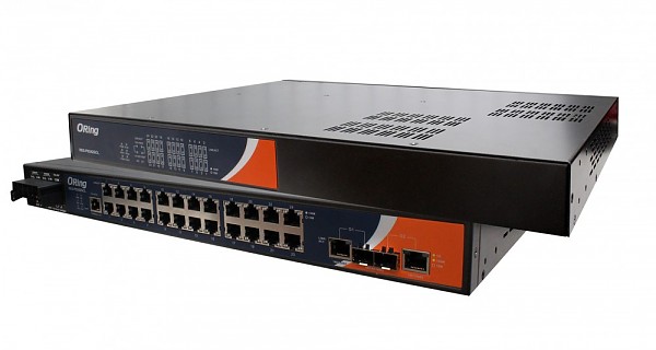 Managed switch, 24x 10/100Base-T(X) RJ45 Ports + 2x 10/100/1000 COMBO Ports with SFP, O/Open-Ring <30ms (ORing RES-P9242GCL-HV) 