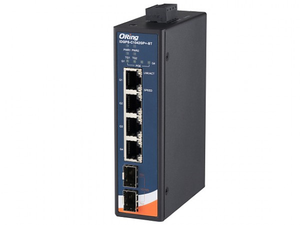IDGPS-C1042GP+-BT, Unmanaged switch, 4x 100/1G/2.5G RJ-45 PoE + 2x1000/10G SFP+