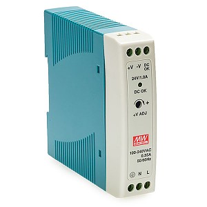 Power supply 24W 24VDC, mini, DIN TS35 (Mean Well MDR-20-24) 