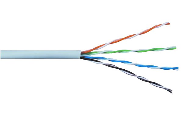 UTP cat5e Network Cable, grey, solid copper wire 24AWG, 305m box