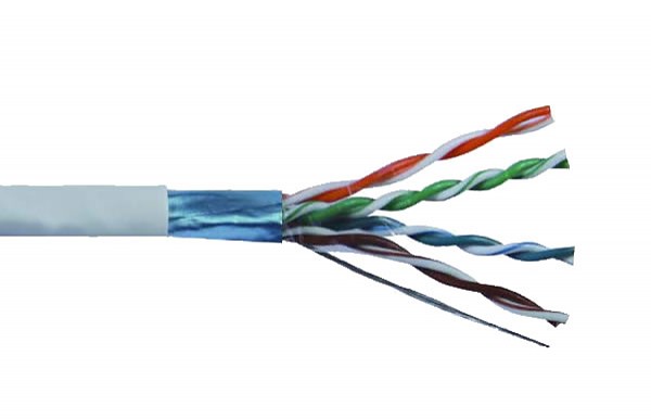 Cable F/UTP, cat.5E, grey, 4x2x24 AWG, 305 m, solid (Wave Cables)