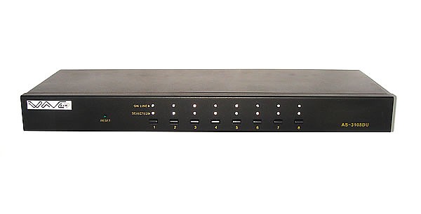 KVM switch, 8 to 1, PS/2 or USB console, PS/2 and USB PC ports, 19", Wave KVM
