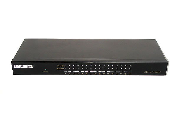 KVM switch, 16 to 1, PS/2 or USB console, PS/2 and USB PC ports, 19", Wave KVM