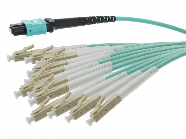 Patchcord MPO(F)-LC/UPC, MM, 50/125, 12F, OM3 fiber, 10 m