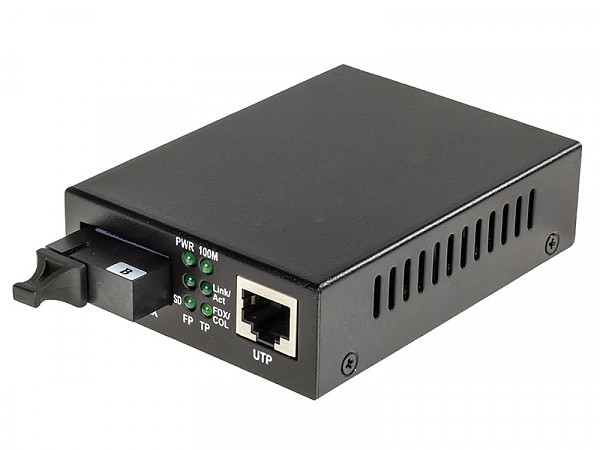 Media converter 10/100/1000 Mbps RJ-45/SC, SM 1550nm, 10km, WDM (Wave Optics, WO-KB-SWS-010K-B) 