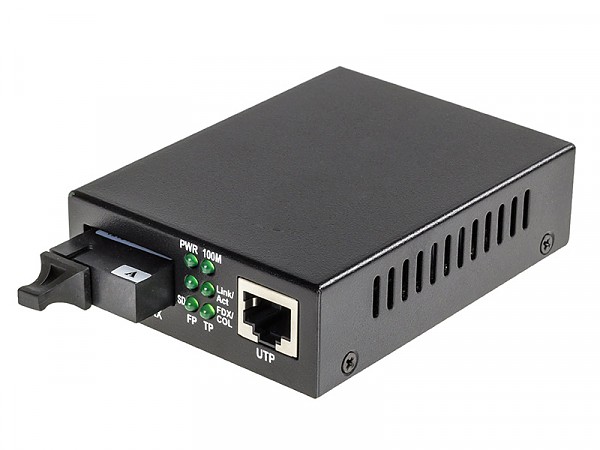 Media converter 10/100/1000 Mbps RJ-45/SC, SM 1310nm, 20km, WDM (Wave Optics, WO-KB-SWS-020K-A) 