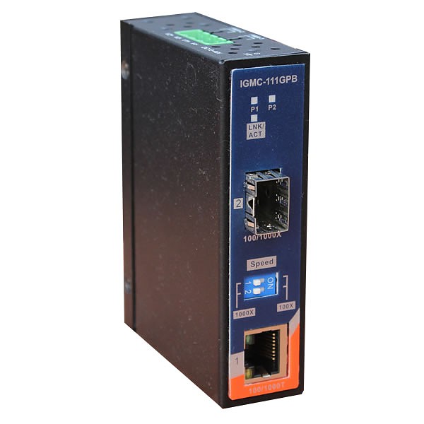 Media converter 1x 100/1000TX (RJ-45) + 1x 100/1000FX (SFP) (ORing IGMC-111GPB) 